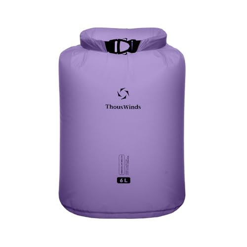 Thous Winds Dry Bag Waterproof, 3L/6L/12L/24L/36L Roll Top Lightweight Dry Sack for Kayaking, Boating, Swimming, Camping, Beach, Travel - color: Lilac, size: 6L