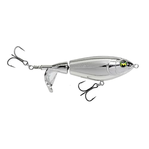 Lew's Mach Baits Patroller Propeller Bait Fishing Lure, Topwater Propeller Bait, Rotating Tail Section, Sound Chamber - color: Chrome, size: 3/4 oz