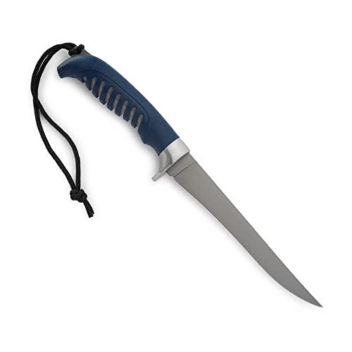 Buck Knives 223 Silver Creek Fixed Fillet Knife, 6-3/8" Titanium Coated Flexible Blade, Anti-Slip Rubber Grip, Portable Fishing Knife for Saltwater & Freshwater, Fishing Gear, 5 oz - size: 6"
