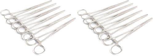 Set of 6 Hemostat Locking Forceps 8 Inches, Straight Stainless Steel - Multipurpose Ideal Hemostats for Nurses, Fishing Forceps, Crafts and Hobby (Pack of 2) - size: 8" (Pack of 2)