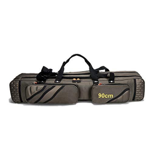 3 Layers Portable Folding Fishing Rod Carrier Reel Case Bags Fish Pole Tools Storage Bag Case Pro Gear Tackle (3 layers/90cm(35.4inch)) - size: 3 layers/90cm(35.4inch)