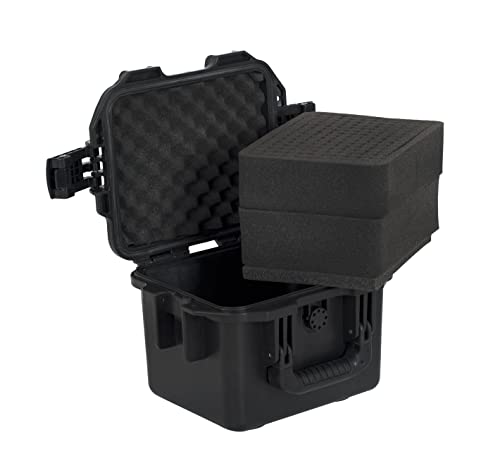 MEIJIA Premium Waterproof Hard Compact Camera Case,Hard Protective Case with customizable fit foam,Full Protection with Light&Convenient Design,Elegant Black (11.8"x9.82"x7.75") - size: 11.8"x9.82"x7.75"