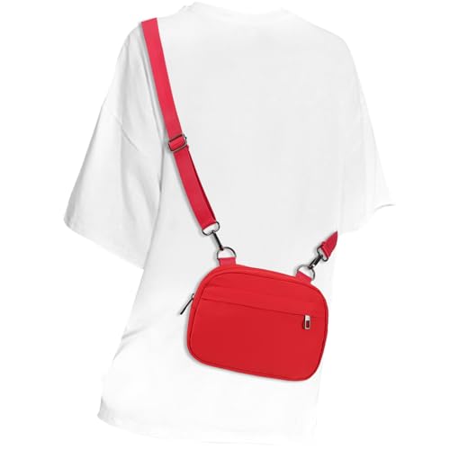 MAXTOP Small Crossbody Bags for Women Belt Bag Fanny Pack with Adjustable Strap - color: Red, style: Small Crossbody Bag