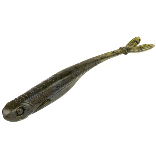 Strike King Spotlight Split Minnow Fishing Lure, Soft Plastic Jerkbait, 8-Pack - color: Creek Perch, size: 4"