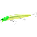 LUCKY CRAFT FlashMinnow 110, Saltwater Fishing Lures, Jerkbait Surf Fishing Accessories and Gear, 1-2 ft Slow Suspending Topwater Lure, Halibut and Bass - color: 706 Laser Green Head Chart