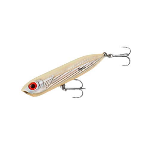 Heddon Chug'N Spook Popper Topwater Fishing Lure for Saltwater and Freshwater - color: Bone/Silver, size: Chug'N Spook Jr (1/2 oz)