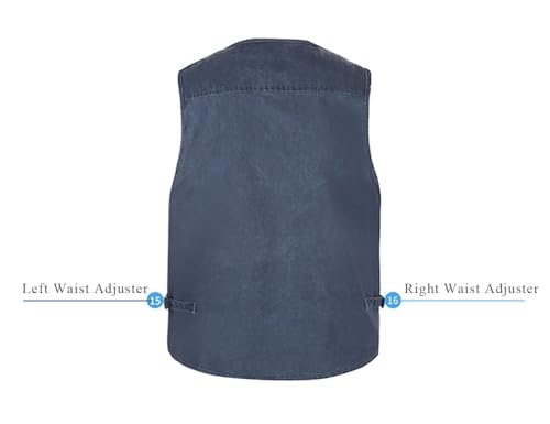 Flygo Men's Vest Plus Size 16 Pockets Leisure Outdoor Lightweight Fishing Photo Journalist Vest - color: Khaki, size: 3X-Large
