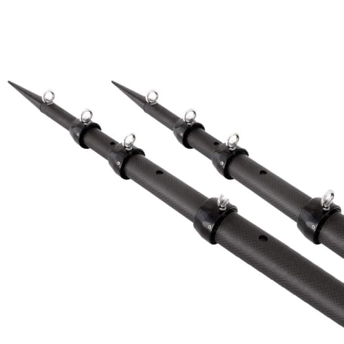 TIGRESS 3K Carbon Fiber Telescoping Outrigger for Fishing, Lightest Outrigger in The Industry, Sold as a Pair - style: Black/Black