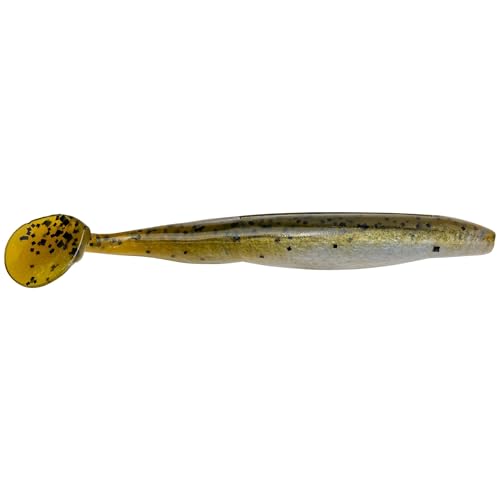 Strike King Swim'n Caffeine Shad Bait - color: 47 - Green Pumpkin Pearl Belly, size: 4-inch