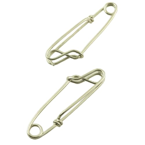 12PCS Stainless Steel Tuna Clips Fishing Gear Connector Swivel Eyelet Pin 1.8x60mm/0.07x2.36inch Suitable for Longline Spearfishing Floating Line Duck Bait Rigging, silver