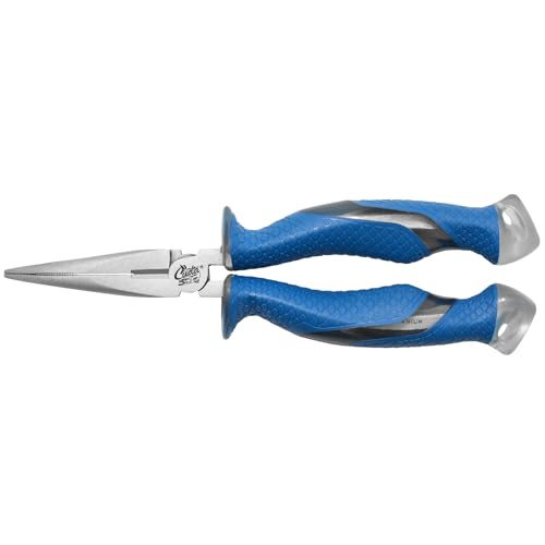 CUDA 8.5" Bent Needle Nose Pliers | Durable Steel Titanium Bonded Fishing Wire, Mono & Fluorocarbon Cutter with Non-Slip Cuda Grips | for Saltwater & Freshwater Use (Pack of 3) - size: One Size (Pack of 3)