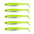 5/6Pcs Pre-Rigged Soft Plastic Lures, Paddle Tail Swimbait, Jig Heads for Bass, Walleye, Pike, Trout, Redfish Fishing - color: Chartreuse
