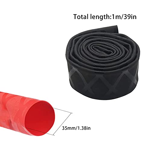 Heat Shrink Tubing, Heat Shrink Wrap Tube Sleeve for Fishing Rods Grip Handle with Non Slip and Insulation Yellow (Diameter 35mm, Length 39in) - color: Yellow, size: Diamter:35mm Length:39