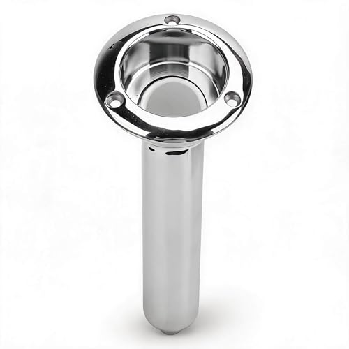 2 in 1 Boat Fishing Rod Cup Holder, Stainless Steel Fishing Rod Holder for Boats, Outrigger Cup Holder for Fishing Rod Holder, 0 Degree/15 Degree/30 Degree - size: 30 Degrees