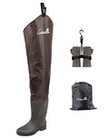 GREENWATER Hip Waders for Men Women with Boots Waterproof,2-Ply Bootfoot Hip Waders with Cleated for Fishing & Hunting - size: M7/W9