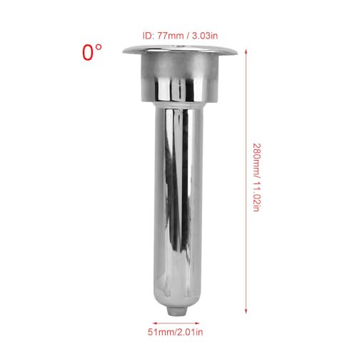 2 in 1 Boat Fishing Rod Cup Holder, Stainless Steel Fishing Rod Holder for Boats, Outrigger Cup Holder for Fishing Rod Holder, 0 Degree/15 Degree/30 Degree - size: 0 Degrees