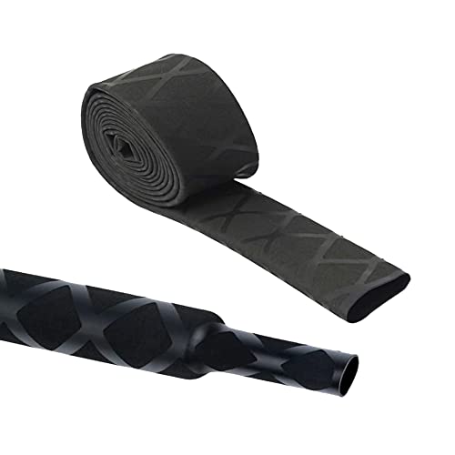 Heat Shrink Tubing, Heat Shrink Wrap Tube Sleeve for Fishing Rods Grip Handle with Non Slip and Insulation Black (Diameter 25mm, Length 39in) - color: Black, size: Diamter:25mm Length:39