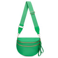 Pure Colour Crossbody Bum Bags for Women Spacious Checkered Cross body Bag Nylon Trendy Fanny Pack for Travel - color: Green