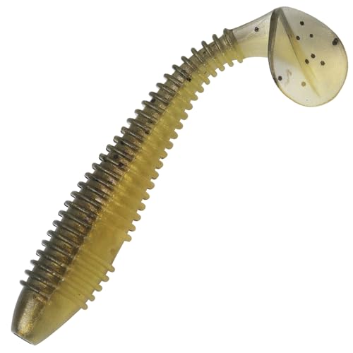 Paddle Tail Swimbaits, 2.5 inch/3inch Soft Lures Fishing Trout Crappie Bass for Freshwater and Saltwater 75PCS/60PCS - color: Gold Brown, size: 2.5 inch, 75 PCs