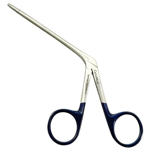 New German Hartman Alligator Micro Forceps 3.5 Inches Serrated Blue Rings Ent Instruments Cynamed