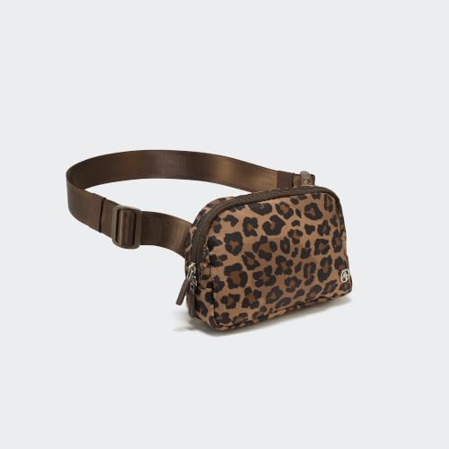 Pander Two Way Zipper Fanny Pack Nylon Everywhere Belt Bag for Women, Water Repellent Waist Packs, Crossbody Bags with Adjustable Strap (Leopard Multi) - color: Leopard Multi