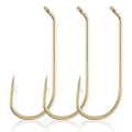 Dr.Fish 100 Pack Dry Fly Hooks Black Nickel High Carbon Steel Fly Tying Material Accessories Trout Salmon Fishing Hooks Freshwater Saltwater Fishing Barbed-Gold - color: Dry Fly Hooks-Gold, size: #8