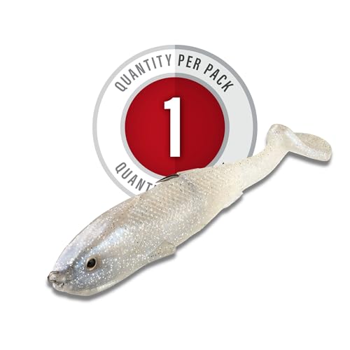 Strike King Final Copy Weedless Fishing Lure, Pre-Rigged Soft Plastic Swimbait - color: Pearl, size: 4.75"