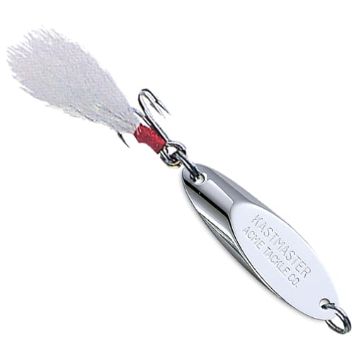 Acme Kastmaster Lure with Buck Tail Teaser - color: Chrome, size: 1/4-Ounce