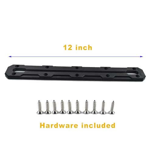 Kayak Track Mount Low Profile Nylon Kayak Rail Track | Kayak Fishing Accessories, 6/9/12 inch(1/2 pack) (12 inch(2pack)), Black - style: 12 inch(2pack)
