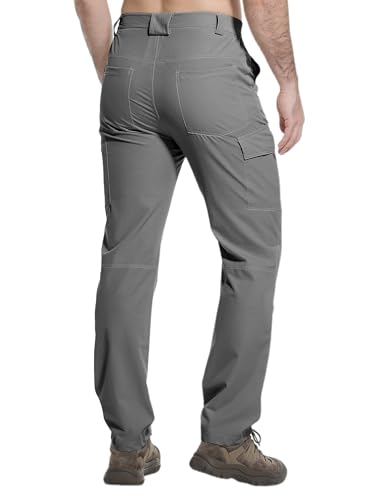 Men's Hiking Cargo Pants Waterproof Lightweight Quick Dry Outdoor Work Fishing Mountain Travel Stretch Pants - color: Dark Grey, size: 30