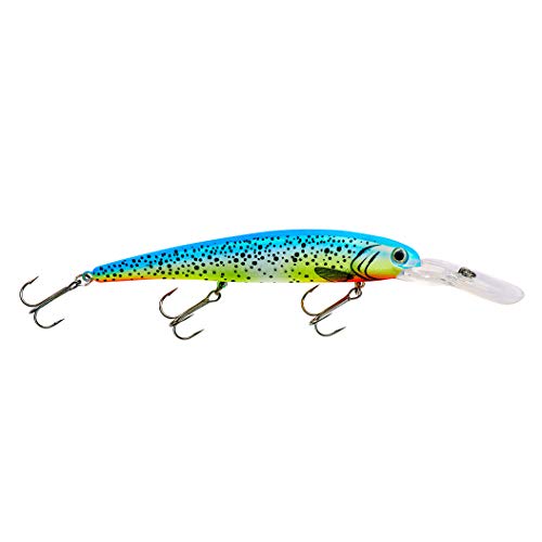 Bandit Lures 4 3/4-Inch Slender Minnow Jerkbait Trolls Up to 27 Feet Deep, Universal Color Patterns, 1 Piece - color: Parakeet, size: 4 3/4", 5/8 oz