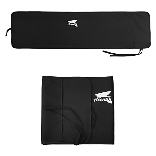 Aventik Neoprene Fly Rod Sock, 5-Compartment Fly Rod Sleeve Protector, Fishing Rod Cover for Travel & Storage - color: Black, size: Fly rod 10'0''-10'6'' 4sec with Extra tip