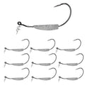 Reaction Tackle Weighted Swimbait Hooks - Weedless Belly Weighted Hooks with Twist Lock Bait Keeper for Soft Plastic Swimbaits - Bass Fishing Hooks (10-Pack) - size: 1/8oz 3/0