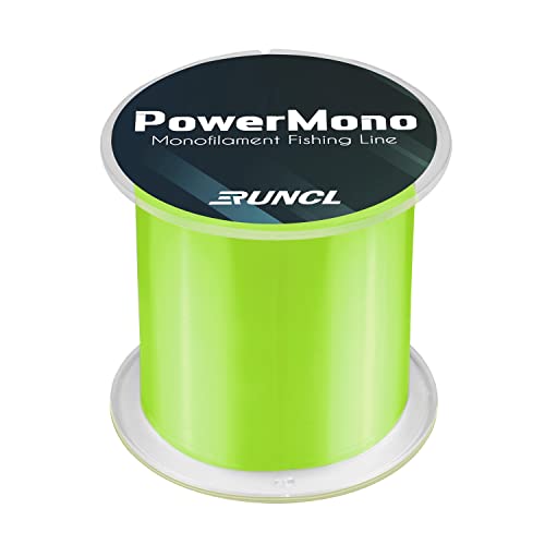 RUNCL PowerMono Fishing Line, Ice Monofilament Fishing Line 300/500/1000Yds - Ultimate Strength, Shock Absorber, Suspend in Water, Knot Friendly 3-35LB, Low & High-Vis Available, Gift Decoration - color: Yellow, size: 8LB（300Yards）