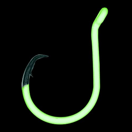 BKK Offset Heavy Circle Glow Hook | 2X | Glow in The Dark | Needle Point - size: 1/0#
