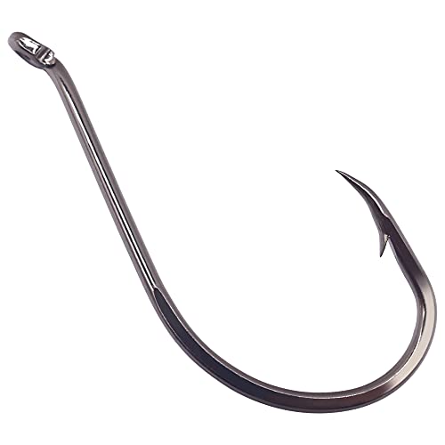 Octopus-Hook-Fishing-Beak-Circle-Hooks-Freshwater-Red-Black-100-50 Pack - color: 2-Black, size: Size:1 50-Pack