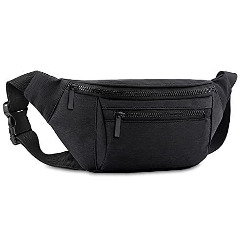 AIKENDO Fanny Pack for Men Women, Crossbody Waist Bag Pack Phone Bag | Belt Bag for Travel Walking Running Hiking Cycling, Adjustable Lightweight Hip Pack, Easy Carry Any Phone,Wallet (Black) - color: Black