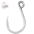 Inline Single Hooks 25Pcs Fishing in line Hooks for Treble Hook Replacement for Hard Lures Large Eye/Barbed Saltwater Freshwater - size: 2/0_25pcs