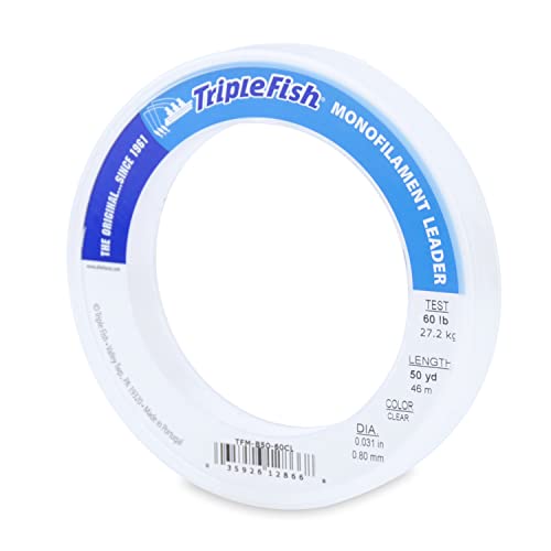 Triple FishMonofilament Leader - color: Clear, size: 0.031 in x 50 yd