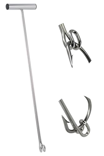 Stainless Steel Fishing Hook Remover，Dehooker Tool,Push/Pull Hook Remover，Anti-Lost Saltwater Dehooker Tool Shark Hook Remover - size: 24"