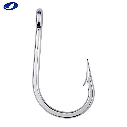 OCEAN CAT Classic Fishing Hook Stainless Steel Barbed Offset Point Octopus Circle Fishing Hooks Trolling Hooks Fishing Tackle for Saltwater and Freshwater Fishing - size: 10/0