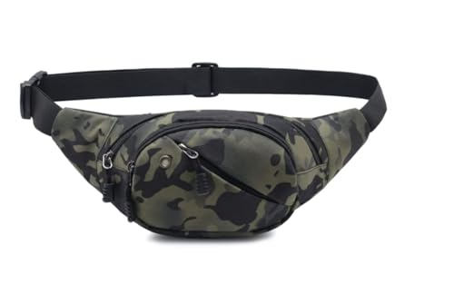 Crossbody Fanny Pack for Men&Women,Large Waist Bag & Hip Bum Bag with Adjustable Strap for Outdoors Workout Traveling Casual Running Hiking Cycling - color: Slash Black Camo