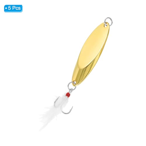 PATIKIL Fishing Spoons, Fishing Lures Casting Spoon Treble Hooks Jigs Hard Metal Spinner Baits for Freshwater Saltwater - style: 1-1/8oz