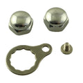 1 Set Fishing Reel Handle Nut M8 Diameter Fishing Reel Left Right Handle Locking Plate Set of Four Waterdrop Reel Drum Rocker Screw Accessories Metal Fishing Rod DIY Parts Gray