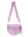 Pure Colour Crossbody Bag Bum Bag for Women,Spacious Purse Fanny Packs Belt Bag,Oversized Bum Bag (Colour Bum Bag-Light Purple) - color: Colour Bum Bag-Light Purple