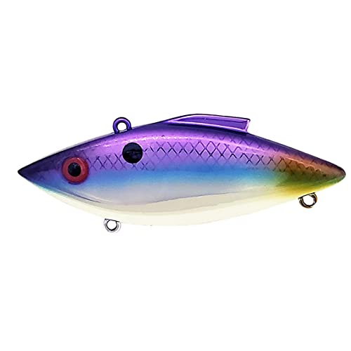 Bill Lewis Lures Lifelike Vibrations Rat-L-Trap 1/2 OZ Lipless Crankbait Fishing Wobble Sinking Lure for Black Bass, Trout, Walleye, Pike, Salmon - color: Violet Flash