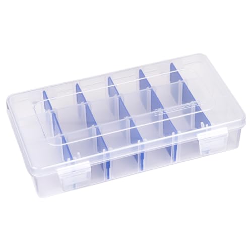 Flambeau Outdoors 2003 Tuff Tainer, Fishing Tray, Includes [15] Zerust Dividers, 18 Compartments, Blue, Transparent white - 7" x 4.12" x 1.5"
