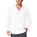 Mens Sun Protection Hiking Fishing Safari Shirts with Hood Long Sleeve Outdoor Quick Dry Shirts Hoodie - color: 5105 White, size: Medium