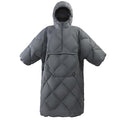 ATEPA Wearable Sleeping Bag Blanket Poncho, Recycled Water-Resistant Camping Poncho, Stadium Blanket for Outdoor Sports - color: Grey