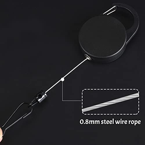 Starsouce 2PCS Fly Fishing Zinger Retractors with Retractable Buckle Stainless Steel Easy Pull Fishing Line Clipper Retractors
